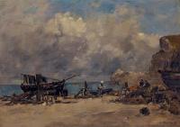 Boudin, Eugene - Boats at Etretat